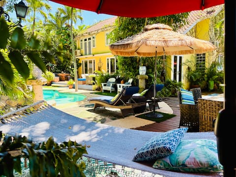 Private city oasis with local charm.