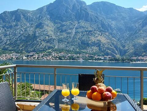 Panoramic view of picturesque Kotor Bay & Old Town