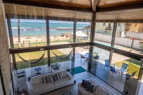 Beachfront glass house, 25 km from Recife