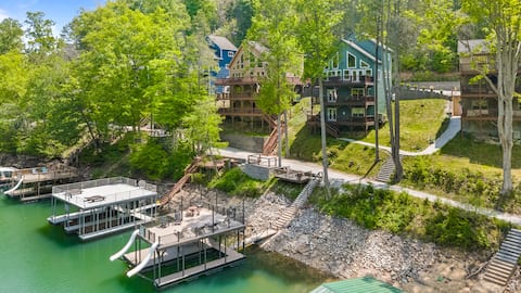 Norris Lkfnt, private 2 story dock w/ 2 slides
