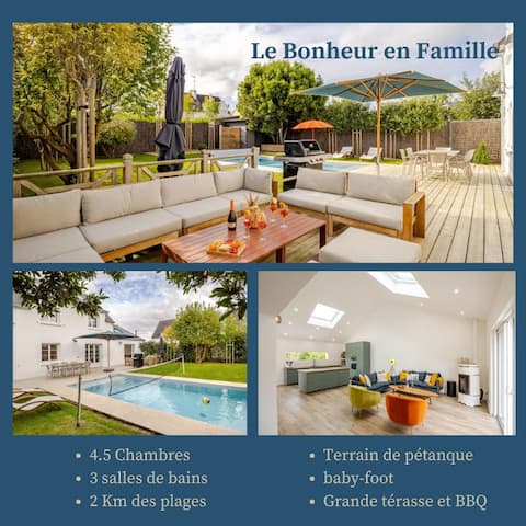 Family Home – Heated Pool – Beach 2 km Away