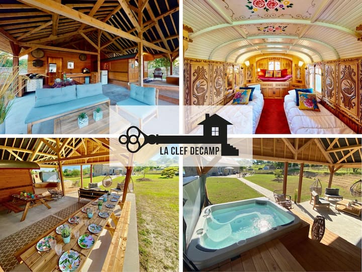 Roulotte 4 Pers : Jacuzzi, Terrain Multisport - Avranches