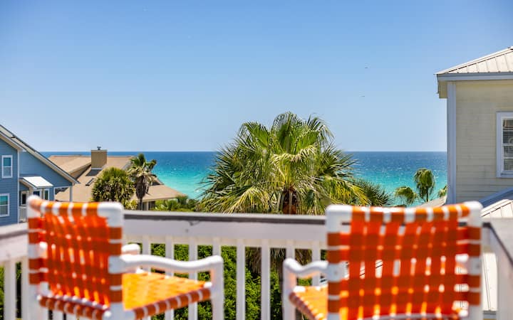 Seagrove Home + Gulf View, Pool, & Private Beach - Seagrove Beach, FL