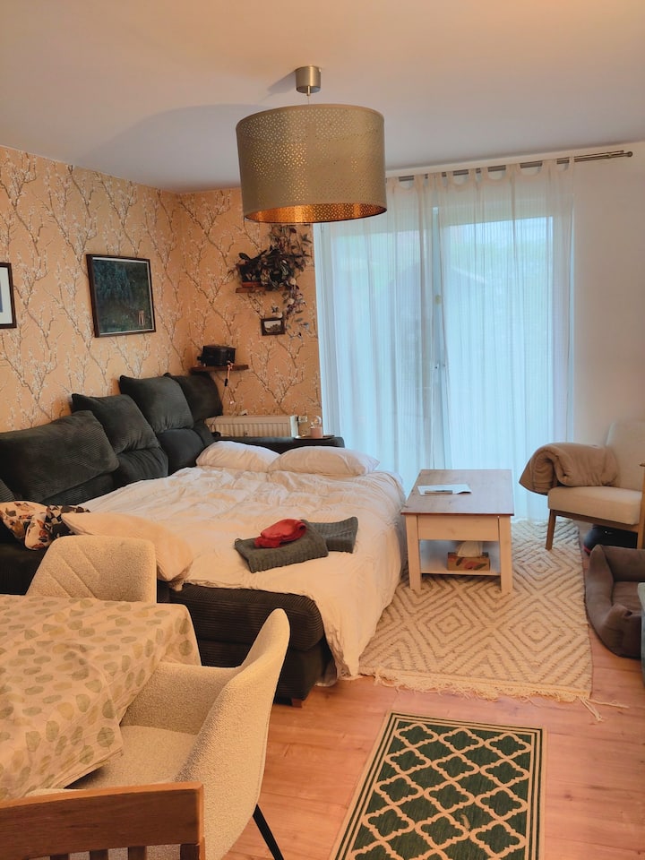 第三张床是客厅里非常宽敞的沙发床。 您可以关上门和百叶窗，这样您就可以拥有完美的私人舒适空间来休息 