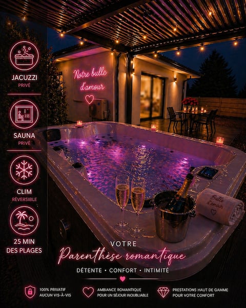 Relaxation & Jacuzzi Cocooning Sauna near the ocean