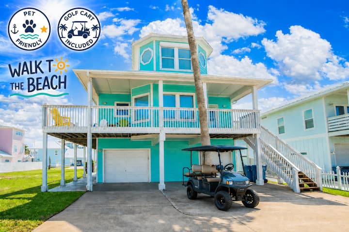 Turquoise Treasure - Golf Cart Included! Pet Friendly! - Port Aransas, TX