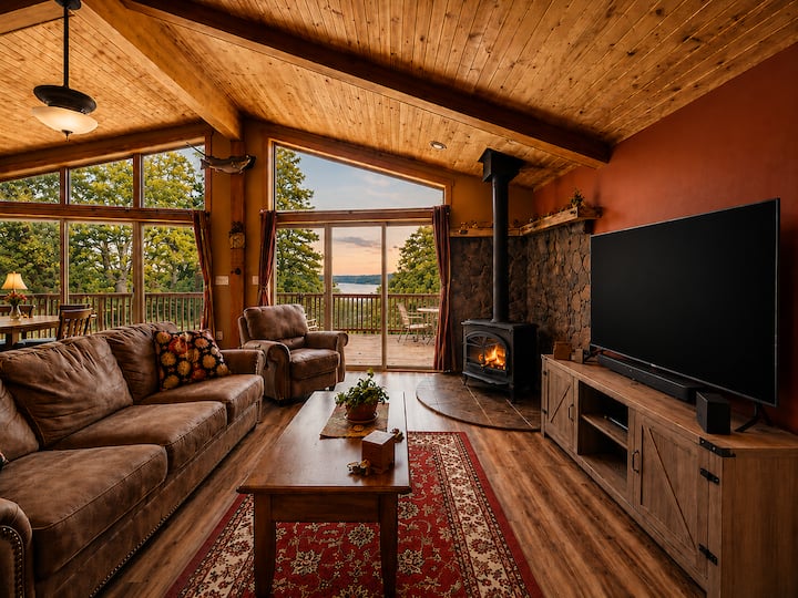 The Sunset River View - Hot Tub and Fireplace Romantic