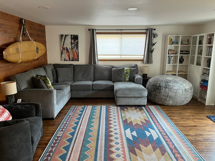 Living Room with TV and access to backyard