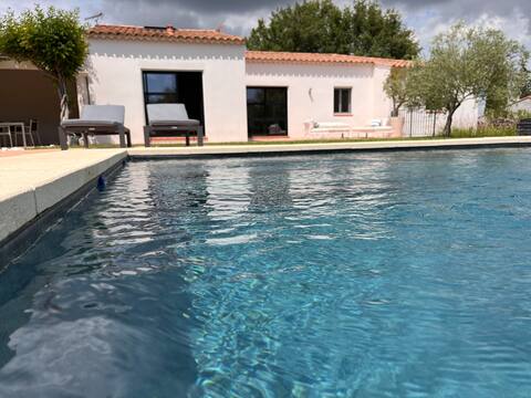Beautiful landscaped garden house view Ste Victoire