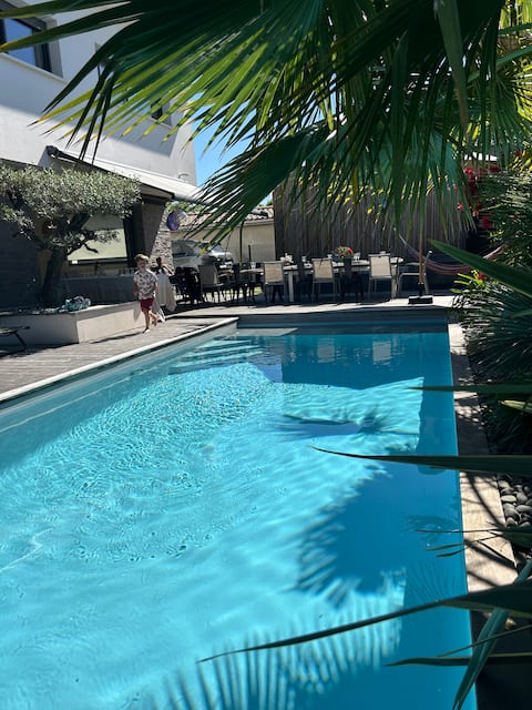 Contemporary modern house with pool