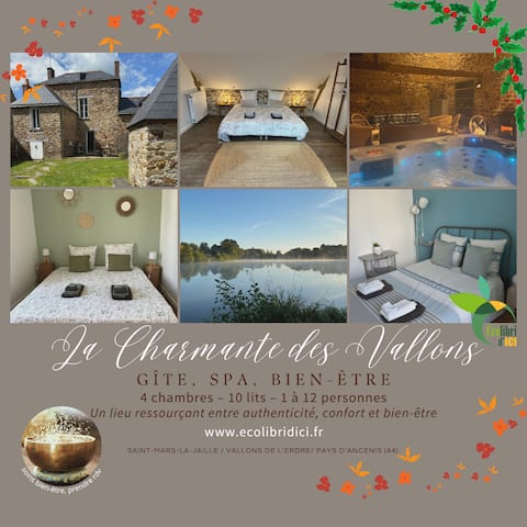Eco-Gîte 3-10pers "La Charmante des Vallons" with SPA