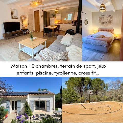Provençal house for 6 people, sports and leisure ground