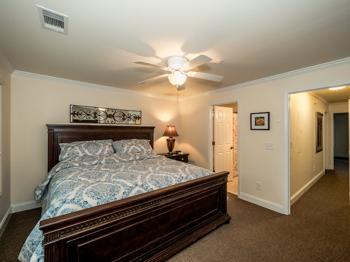 King-size bed with connected bath
