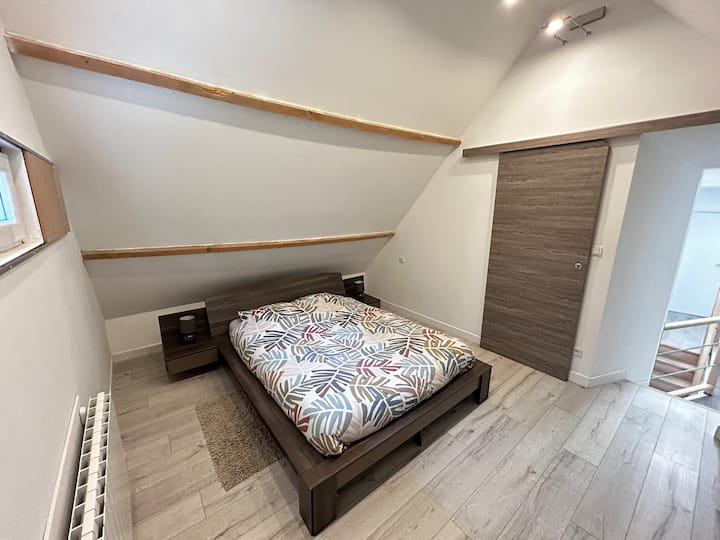 Bedroom with double bed 140x190 and dressing room 