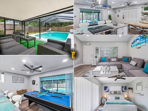 Screened Heated Pool · 4BR Sleeps 12 · Game Room