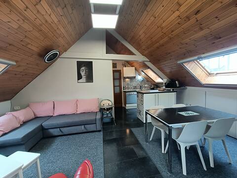 Popular Airbnb listing: 50 m² apartment 4 people, view of Louvignies Castle in Hainaut