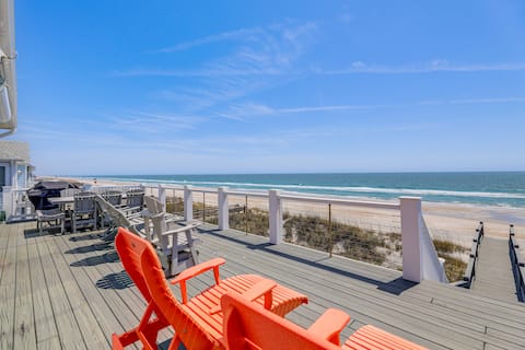 Beachfront Oasis w/ 2 Large Decks, BBQ & Views!