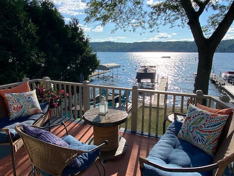 Lakefront Sunsets Outdoor Kitchen Games Fire Table