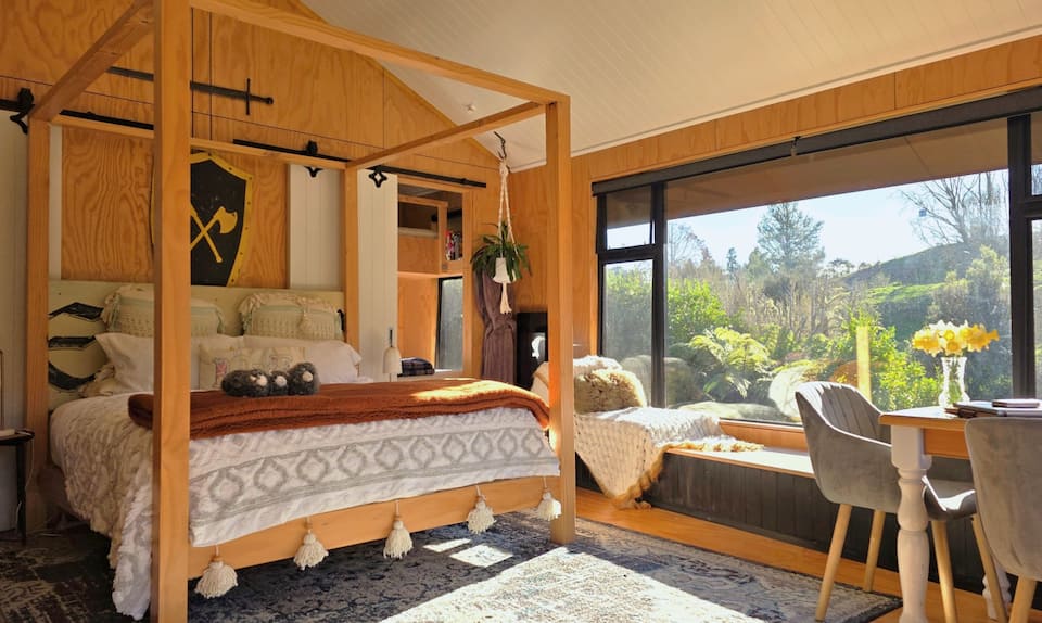 River Song Cabin, under the limestone cliffs, Piopio, Waikato, New Zealand, photo 5 of 10