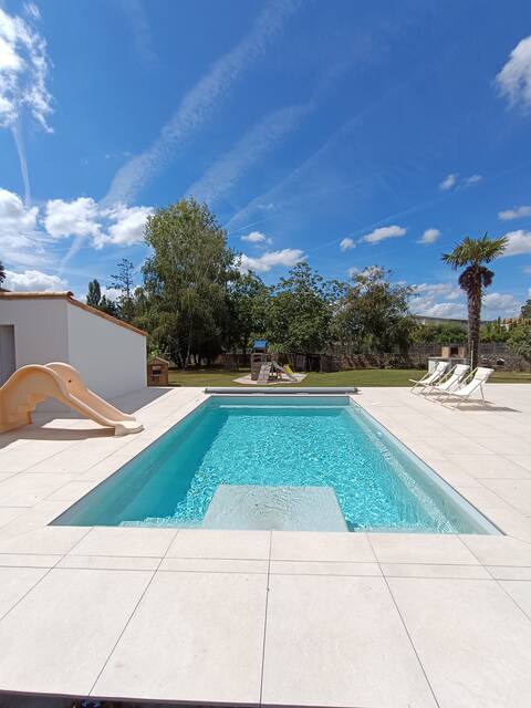 Modern family villa with heated pool