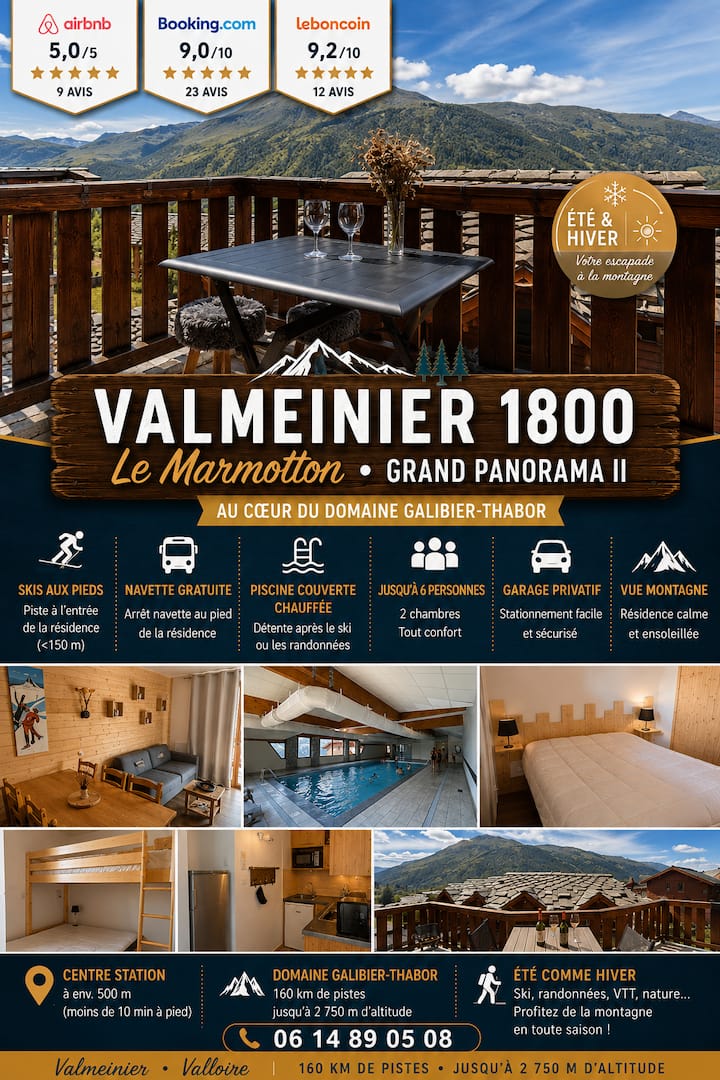 Appt. 4-6p. Valmeinier 1800 Piscine Int. Chauffée - Valmeinier