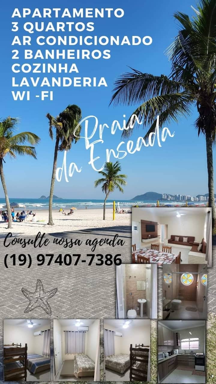 Enseada Beach, Guarujá - Sp. Cozy 3-bedroom Apartment, One Block From The Sea. - Guarujá