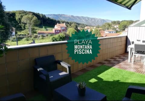 Propiedad de Airbnb exitosa: Penthouse apartment with terrace, swimming pool, 300m from the beach en Llanes