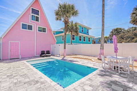 St. Aug Oceanfront Home w/ Heated Pool & Firepit