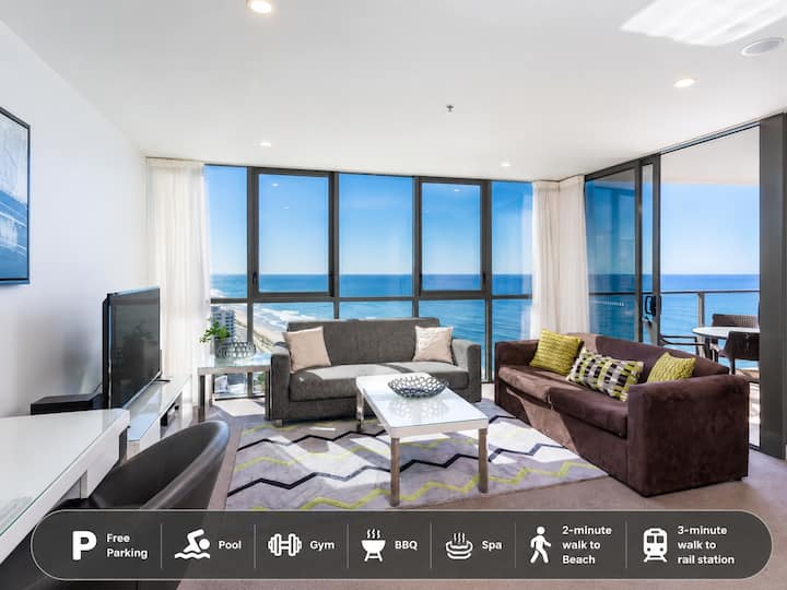 Lvl30 Stunning Ocean View 1br  | 50m To Beach - Gold Coast