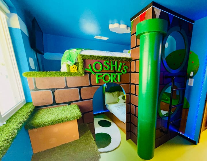 Yoshi's fort play area for kids of most ages!