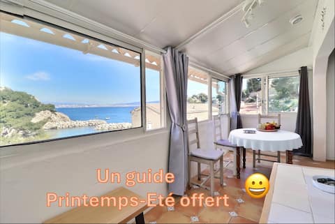 La Cigale de Niolon: 180° sea view, terrace & BBQ