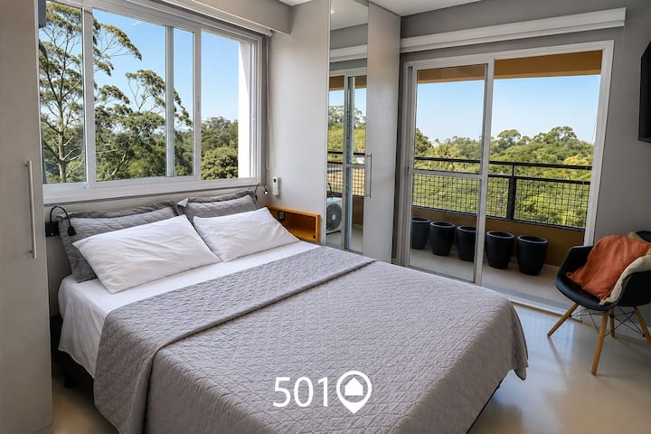 Apto Studio 501 Mobiliado Com Linda Vista - Cotia