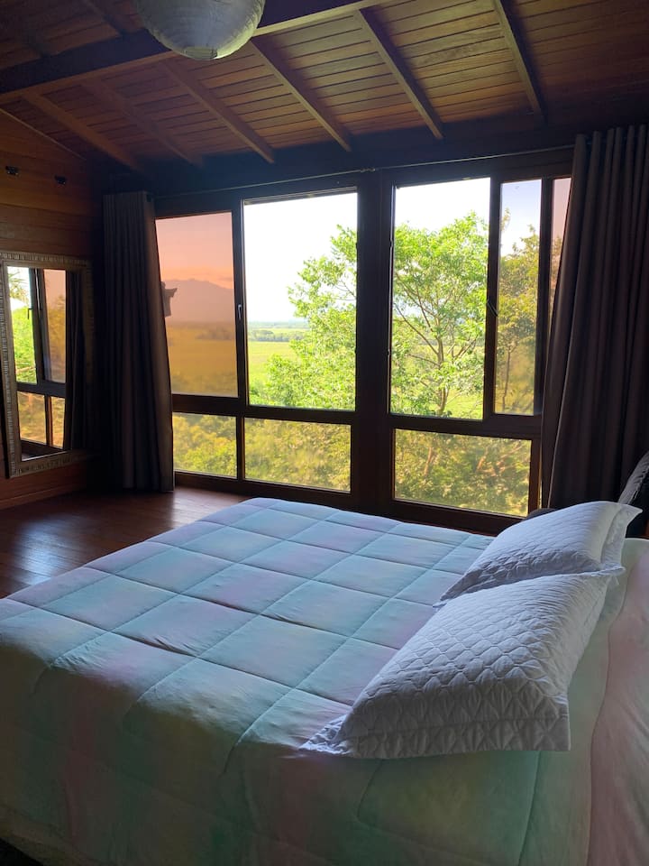 Master Suite. Najlepšie ubytovanie v dome, veľmi priestranné. Má vaňu, šatník, klimatizáciu, zatemňovacie závesy. Je možné pridať dva dvojité matrace. 