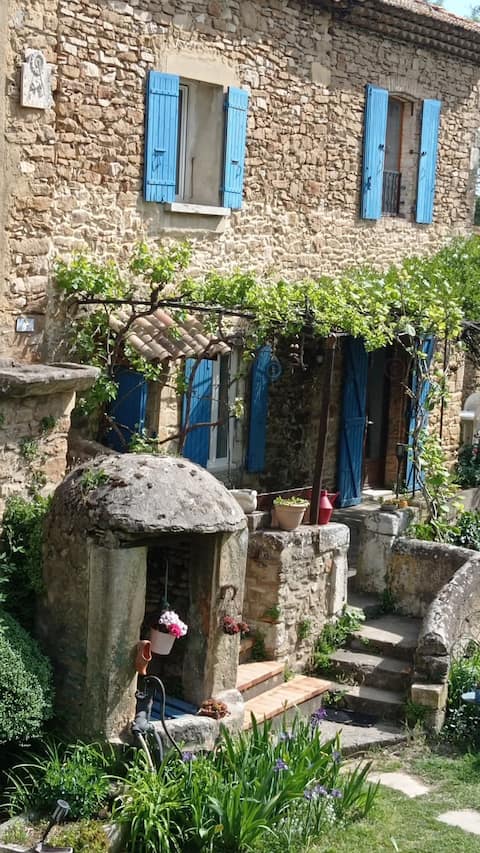 Mas la Mayanne in the heart of the vineyards.