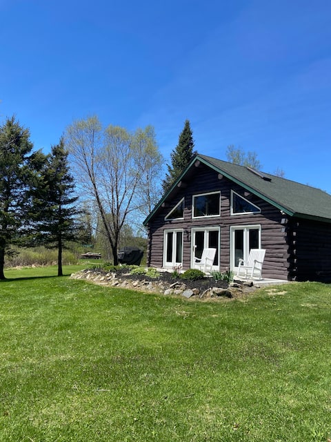 Private Lakefront Log Cabin in Northern Maine