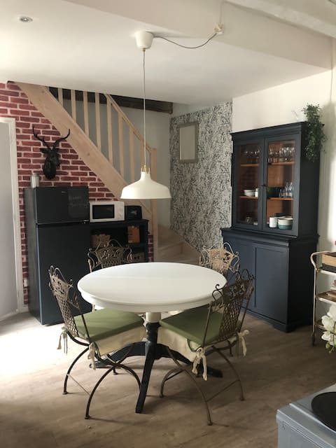 In the middle of the castles in a peaceful oasis.