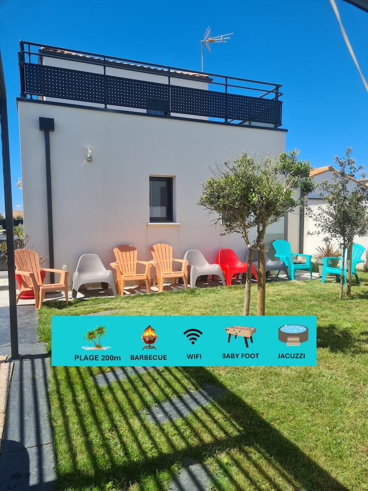 Villa +T2 Palmeraie - Jacuzzi, Plage 200m à Pied ! - Vendée