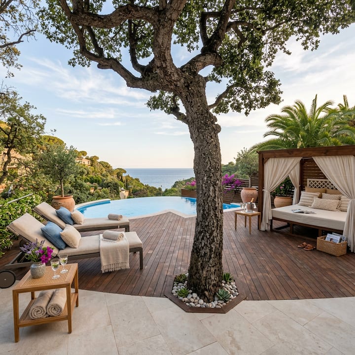 Mediterranean style, near beach with swimming pool