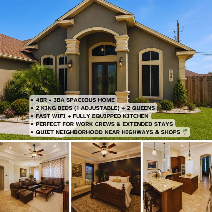 Spacious 4br Retreat | Sleeps 8 • 2 Kings + 2 Quee - Corpus Christi, TX