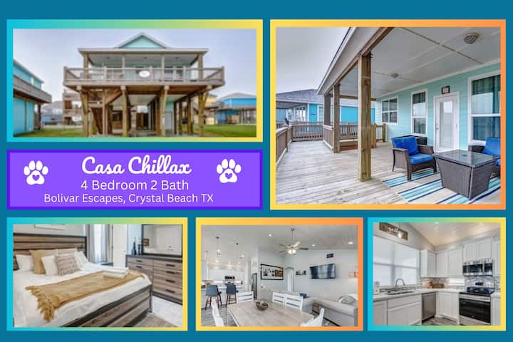 Casa Chillax- Beachside-generator-4 Bedroom 2 Bath, Sleeps 10. - Crystal Beach, TX