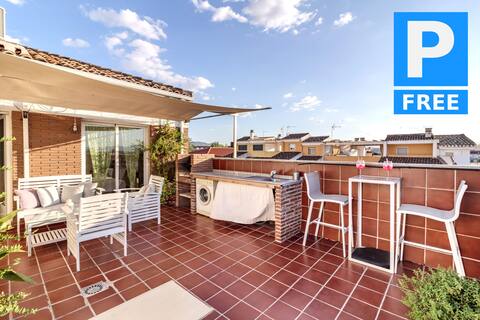 WOW!!! 5*PRIVATE TERRACE+BBQ, METRO, PARKING, MALL