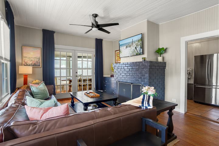 Living room is fully equipped and includes a ROKU TV.