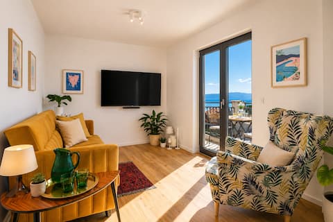 Top Airbnb: Sea View Family Stay near Opatija | Large Terrace in Ičići