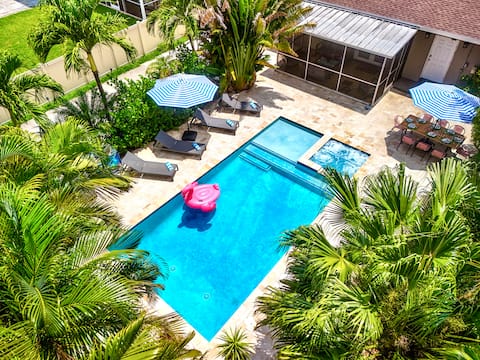 MIAMI Art Villa/Heated Saltwater Pool & SPA/EV