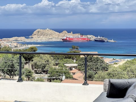 Villa Ghjuvana – 10 min walk to the beach – sea view