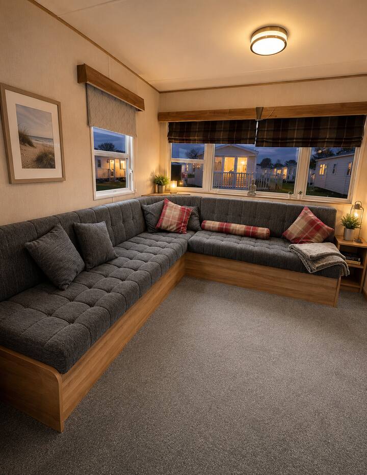 Sofa bed is in the living area