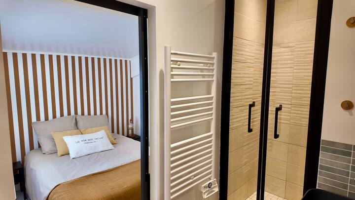 Acceso directo al baño y al aseo desde la habitación.