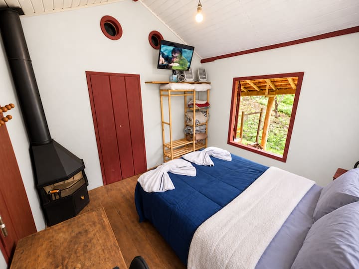 Cama Queen Size e Lareira