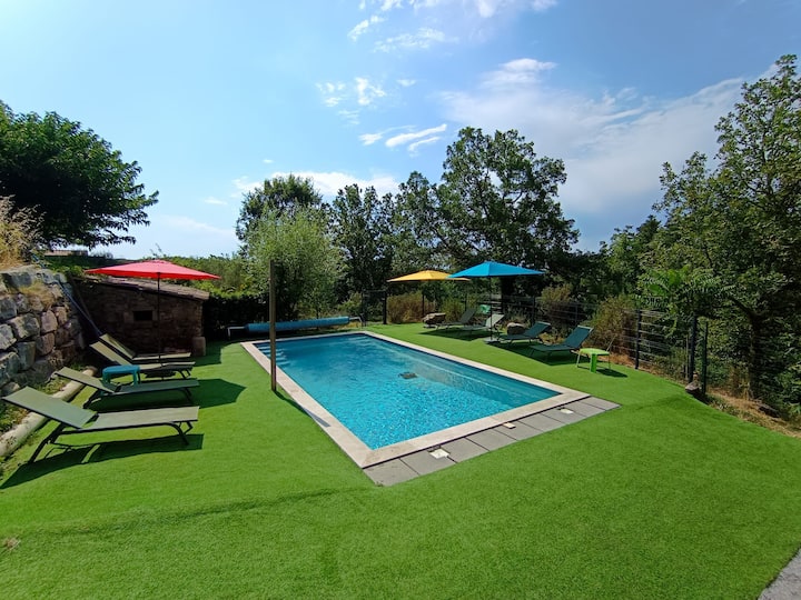"Les Farnaïres" Gîte 3* Au Calme. Piscine Chauffée - Ardèche