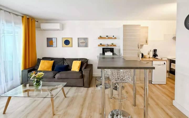 Appt 2p - Moderne + Piscine - 5 Mn Plage - Antibes